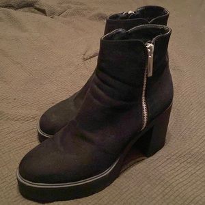Forever 21 black ankle heeled boots size 8.5
